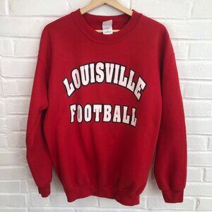 Vintage 90s Louisville Cardinals Football Pullover Crewneck Sweatshirt Medium